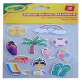 12PK ASSORTED CRAYOLA DECORATIVE SUMMER STICKERS